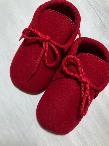 Soft Sole Moccasins in Red