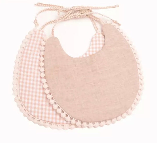 Double Sided Vintage Bib in Natural Checks