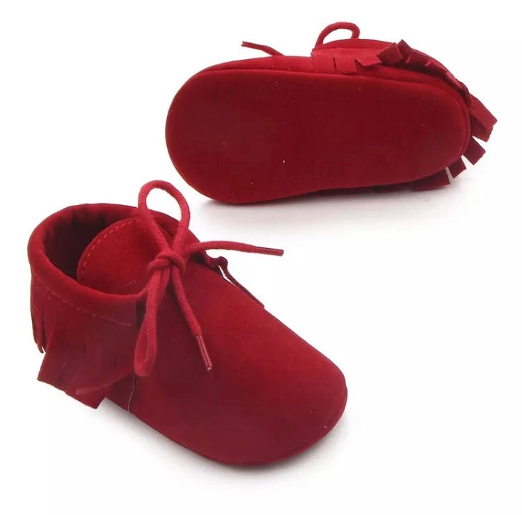 Soft Sole Moccasins in Red
