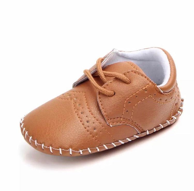 Baby Leather Oxfords in Toffee Brown