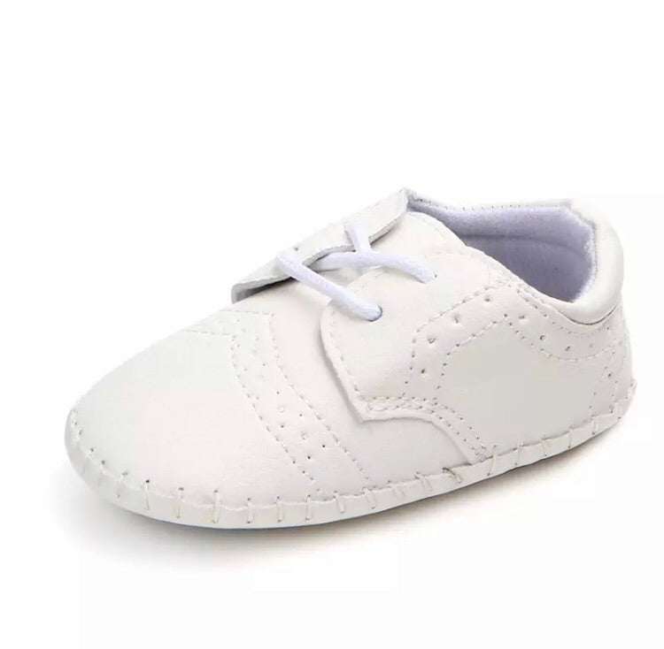 Baby Leather Oxfords in Bright White