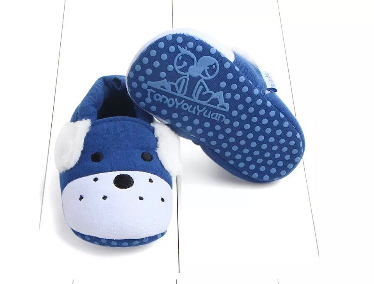Soft Sole Booties in Blue Dog